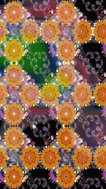 Düğün davetiyeleri için çiçek deseni, tebrik kartları, hatıra defteri, baskı, hediye paketi, imalat. Düzenlenebilir. Portakal rengi çiçeklerle suluboya, tasarım elementleri içeren zarif, pürüzsüz bir desen..