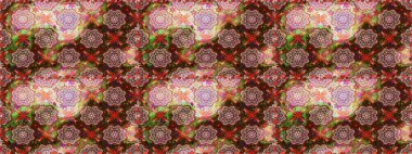 Raster düz çiçekleri pürüzsüz desen. Kahverengi renkli çiçekler. Tasarım hediye paketi, tebrik kartları, posterler ve afiş tasarımı.