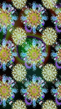 Raster illüstrasyonu. Kusursuz. Şirin çiçek elementleri. Tarafsız ve yeşil renkte çiçekler.