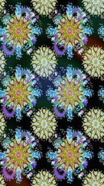 Raster illüstrasyonunda kusursuz çiçek deseni. Suluboya tarzında tarafsız ve mavi renkte çiçekler.