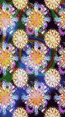 Moda baskıları için zarif bir şablon. Kusursuz. Motley illüstrasyonu. Çiçekli bahar çiçekleri. Küçük renkli çiçekler. Küçük çiçekte şirin desenler.