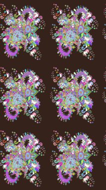 Moda baskıları için zarif bir şablon. Küçük renkli çiçekler. Çiçekli bahar çiçekleri. Motley illüstrasyonu. Küçük çiçekte şirin desenler.