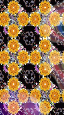 Zarif, parlak ve kusursuz sarı ve siyah çiçek desenli tasarım. Sabıka baskıları, bebek kıyafetleri, duvar kâğıtları, paket kutuları vb..