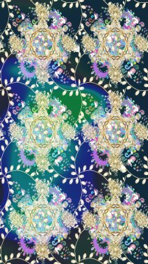 Raster illüstrasyonunda kusursuz çiçek deseni. Suluboya tarzında mavi renkte çiçekler.