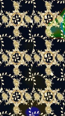 Güzel çiçekli kusursuz desen ve siyah renkli yapraklar, suluboya çiçek deseni, duvar kağıdı, kart ya da kumaş için fayanslı. Raster illüstrasyonu.