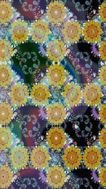 Tarafsız ve mavi renkte çiçekler. Düz Çiçek Elementleri Tasarımı. Sevimli çiçek raster deseni. Kusursuz Renksiz Bahar Teması Kusursuz Arkaplan.