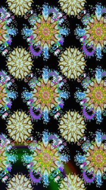 Raster suluboya çiçek deseni, narin çiçekler, siyah ve nötr çiçekler, tebrik kartı şablonu. Güzel kumaş deseni.