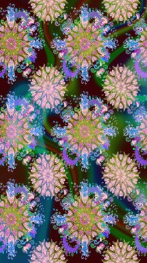 Tarafsız ve yeşil renklerde çiçeksiz. Şatafatlı bahar bahçesi dokusu. Tarafsız ve yeşil renklerde çiçekler. Çiçek deseni. Raster illüstrasyonu.