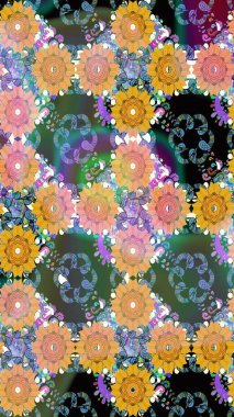 Şekillendirilmiş çiçeklerle kusursuz desen. Çiçek deseni duvar kağıdı, desen dolguları ve web sayfası arka planı için kullanılabilir. Süslü zentangılsız desen, soyut çiçeklerle süslenmiş..