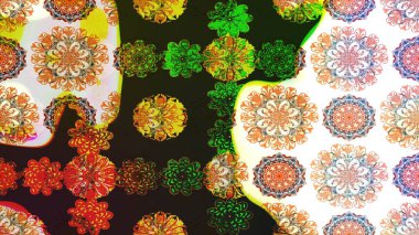 Gri ve kahverengi renkli çiçekler. Düz Çiçek Elementleri Tasarım Raster illüstrasyonu. Çiçeksiz desenli arka plan. Renkli Bahar Teması Kusursuz Arkaplan.