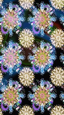 Motley illüstrasyonu. Moda baskıları için zarif bir şablon. Küçük çiçekte güzel bir desen. Küçük renkli çiçekler. Mavi ve nötr çiçekli bahar çiçekleri.