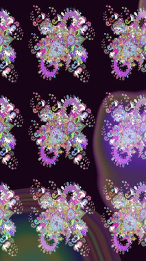 Parlak unsurları. Sorunsuz çiçek deseni kaydırma kağıt, davet, el ilanı, afiş veya Web sitesi Web sitesi arka plan duvar kağıdı için kullanılabilir. Elle çizilmiş Raster illüstrasyon.