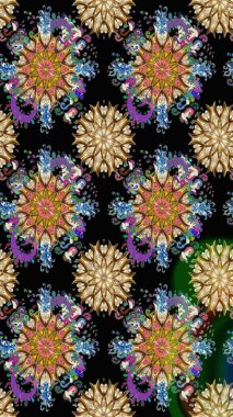 Raster dikişsiz çiçek deseni. Vadinin çiçekleri siyah ve kahverengi renklerde.