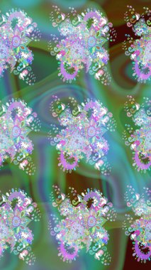 Güzel kumaş deseni. Düz Çiçek Elementleri Tasarımı. Raster illüstrasyonunda kusursuz çiçek deseni. Renkli Bahar Teması Kusursuz Arkaplan.