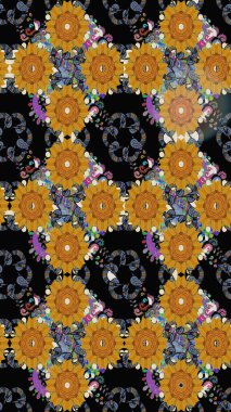 Çizgisiz desen. Raster Moda kumaş deseni. Şirin çiçekler..