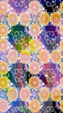 Raster Güzel kumaş deseni. Raster suluboya deseni, narin çiçekler, bej çiçekler, tebrik kartı şablonu..