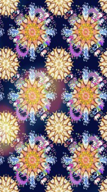 Mavi ve bej üzerine çiçekler. Suluboya, elle çizilmiş. Kusursuz bir arka plan modeli. Raster stoku.