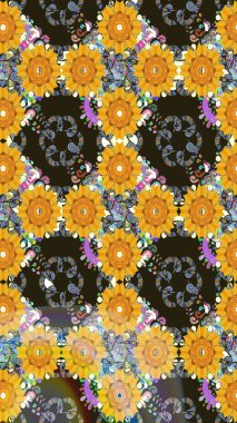 Çiçeksiz desenlerin resmi. Vadinin sarı renkli çiçekleri.