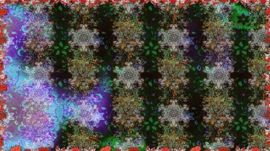 Çiçekler, yapraklar, dekoratif elementler, sıçramalar, lekeler, el çizimleri çizimleri ve Doodle çizimleri, grafik raster çizimleri.