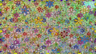 Çiçekler, yapraklar, dekoratif elementler, sıçramalar, lekeler, el çizimleri çizimleri ve Doodle çizimleri, grafik raster çizimleri.