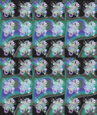 Raster illüstrasyonu. El yapımı çiçek ve bitki koleksiyonu. Eskiz tarzı gri renkte. Raster illüstrasyonu. Şirin karalamalı çiçek deseni çiz..