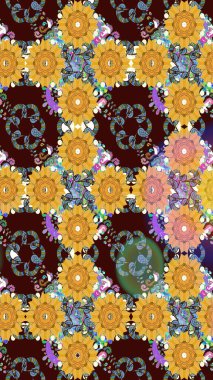 Kahverengi renkli çiçekler. Nazik, narin çiçek arkaplanı. Raster çiçek desenli ve çiçekli..