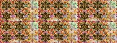 Altın şablon. Raster illüstrasyonu. Kahverengi renkte Royal retro. Kusursuz desenli altın elementler. Kart, duvar kağıdı, ambalaj ve tekstil için klasik tasarım. Çiçeksel klasik doku.