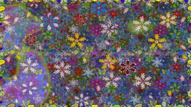 Raster deseni. Çiçek kolajı. Küçük çiçekte güzel bir desen var. Çiçek arkaplan. Çiçek kompozisyonu. - Yeşil çiçekler. Doğa.