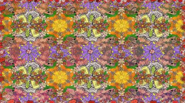 Küçük çiçekteki sevimli çiçek deseni. Kahverengi renkte çiçekler.