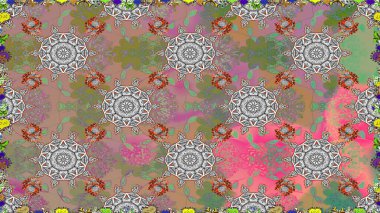 Tarafsız renklerde çiçekler. Raster düz çiçekleri pürüzsüz desen. Tasarım hediye paketi, tebrik kartları, posterler ve afiş tasarımı.