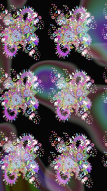 Raster illüstrasyonu. Renkli Bahar Temalı Kusursuz Arkaplan. Çiçek deseni. Kusursuz Chichi kumaş deseni. Düz Çiçek Elementleri Tasarımı.