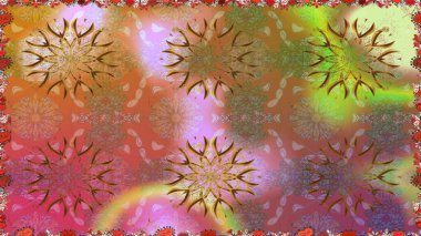 Şirin çiçek elementleri. Kahverengi renkli çiçekler. Kusursuz. Raster illüstrasyonu.