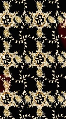 Siyah ve bej renkli çiçekler. Raster düz çiçekleri pürüzsüz desen. Tasarım hediye paketi, tebrik kartları, posterler ve afiş tasarımı.