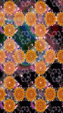 Çiçekli, suluboya desenli kusursuz çiçek deseni. Süslü kumaş deseni. Raster deseni.