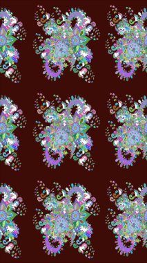 Suluboya çiçek buketi. Çiçekli tebrik kartı. Raster illüstrasyonu. Doğum günü kartı ya da düğün davetiyesi. Kahverengi renklerde. Çiçek arka planı.