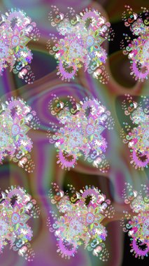 Raster resim. Çiçek desenli çiçek ve yaprakları ile. Sevimli küçük çiçek desenle.