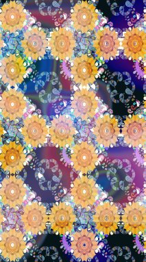 Kusursuz desenli, bej renkli parlak çiçekli halı..