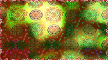 Çizgisiz desen. Şirin çiçekler. Raster Moda kumaş deseni.