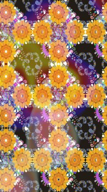 Sarı renkli çiçekler. Bahar mevsimi. Raster dikişsiz şirin çiçek deseni. Tatil havası. Nazik romantik baskı.