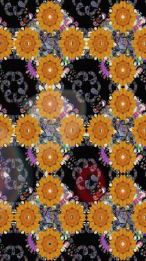 Güzel çiçek desenli küçük çiçek. Çiçekler, suluboya ile sorunsuz çiçek desenli. Raster desen.