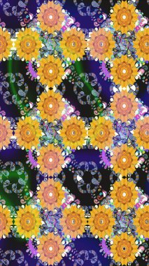 Küçük çiçekte güzel bir desen. Küçük renkli çiçekler. Motley illüstrasyonu. Moda baskıları için zarif bir şablon. Çiçekli bahar çiçekleri.