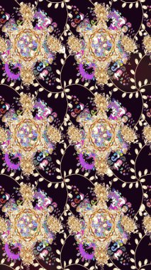 Raster suluboya çiçek deseni, narin çiçekler, siyah çiçekler, tebrik kartı şablonu. Güzel kumaş deseni.