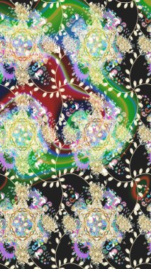 Hediye ambalaj kağıdı, tebrik kartları, posterler ve pankart tasarımı. Raster düz çiçekleri pürüzsüz desen. Gri renkli çiçekler.