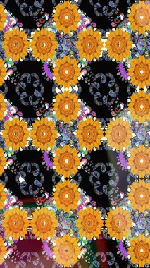 Kusursuz etnik tasarım. Yatak çarşafları, ceket, paket tasarımı, kumaş ve moda kavramları için tekstil baskısı. Çiçekleri, deniz kabukları, mandalaları ve suluboya efektleri olan deniz altyapısı.