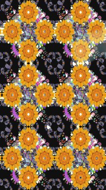 Gri renkli parlak çiçekli halı ile kusursuz desen..