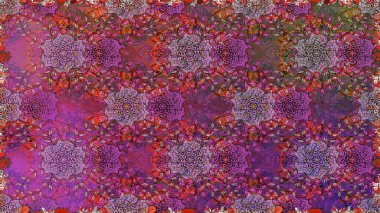 Mor renkli çiçekler. Renkli Bahar Temalı Kusursuz Arkaplan. Düz Çiçek Elementleri Tasarımı. Güzel çiçek deseni..