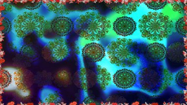 Kızılderili desenli desenli desenli şal deseni. Raster Henna dövme stili. Tekstil, tebrik kartı, boyama kitabı, telefon kılıfı baskısı için kullanılabilir. Etnik Mandala süsü.