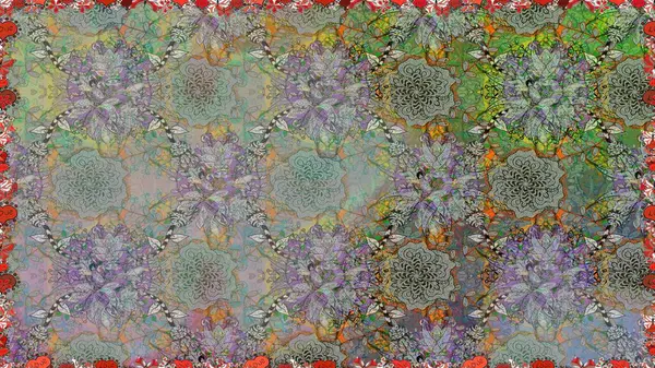 Raster illüstrasyonu. Küçük çiçekteki sevimli çiçek deseni. Gri renkli çiçekler.