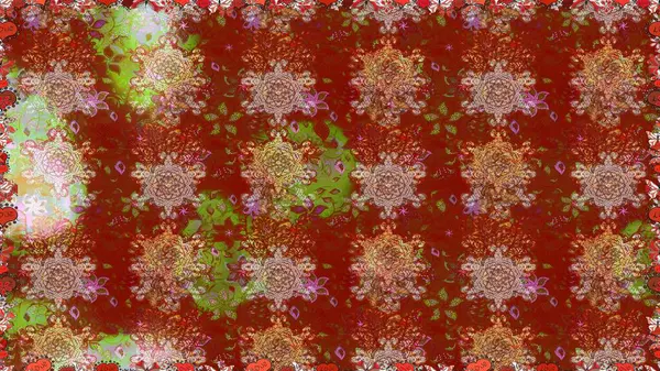 Tekstil, tebrik kartı, boyama kitabı, telefon kılıfı baskısı için kullanılabilir. Kızılderili desenli desenli desenli şal deseni. Etnik Mandala süsü. Raster Henna dövme stili.