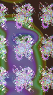 Raster illüstrasyonu. Tarafsız renklerde güzel bir tekstil. Suluboya çiçekli çiçek deseni.